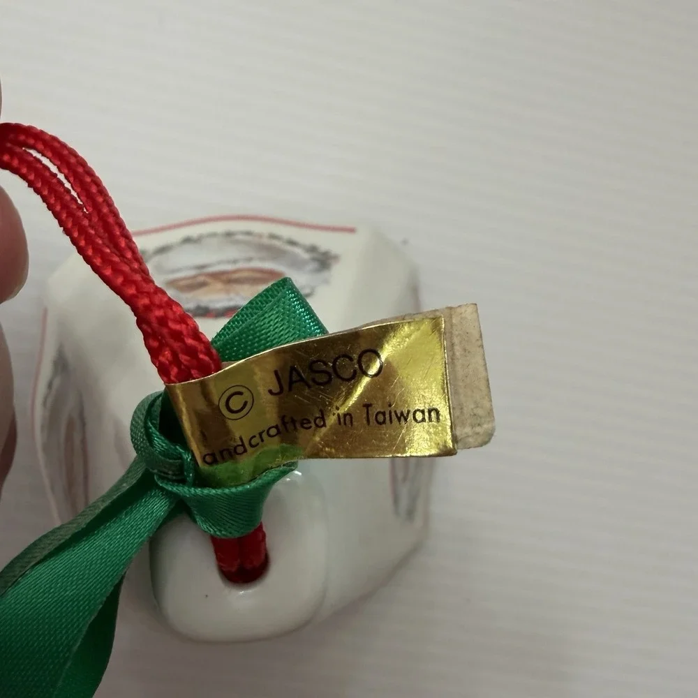 Vintage JASCO Festive Fragrance Porcelain Christmas Tree Ornament Set Goose